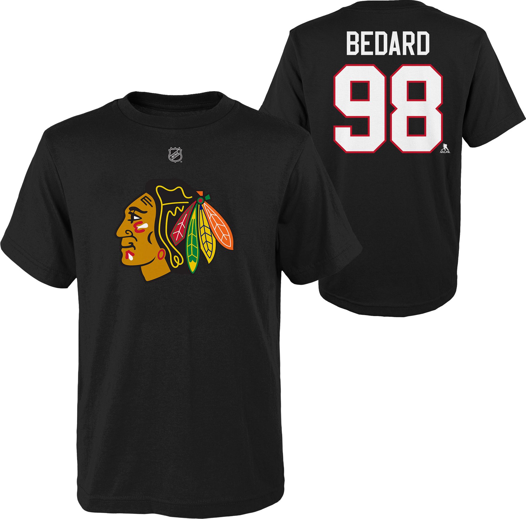 NHL Youth Chicago Blackhawks Connor Bedard #98 Black T-Shirt product image