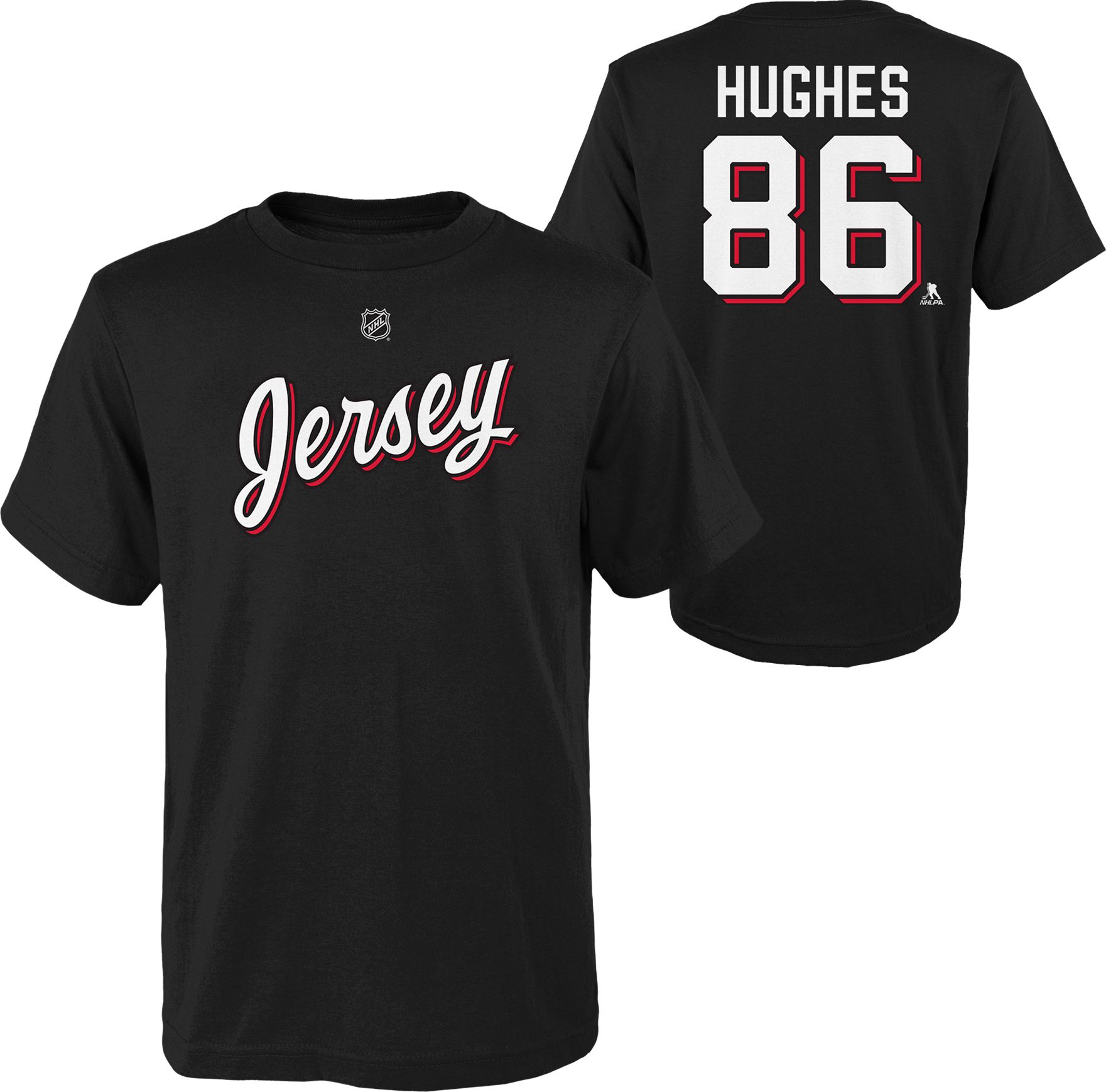 New Jersey Devils No86 Jack Hughes Black 100th Anniversary Jersey