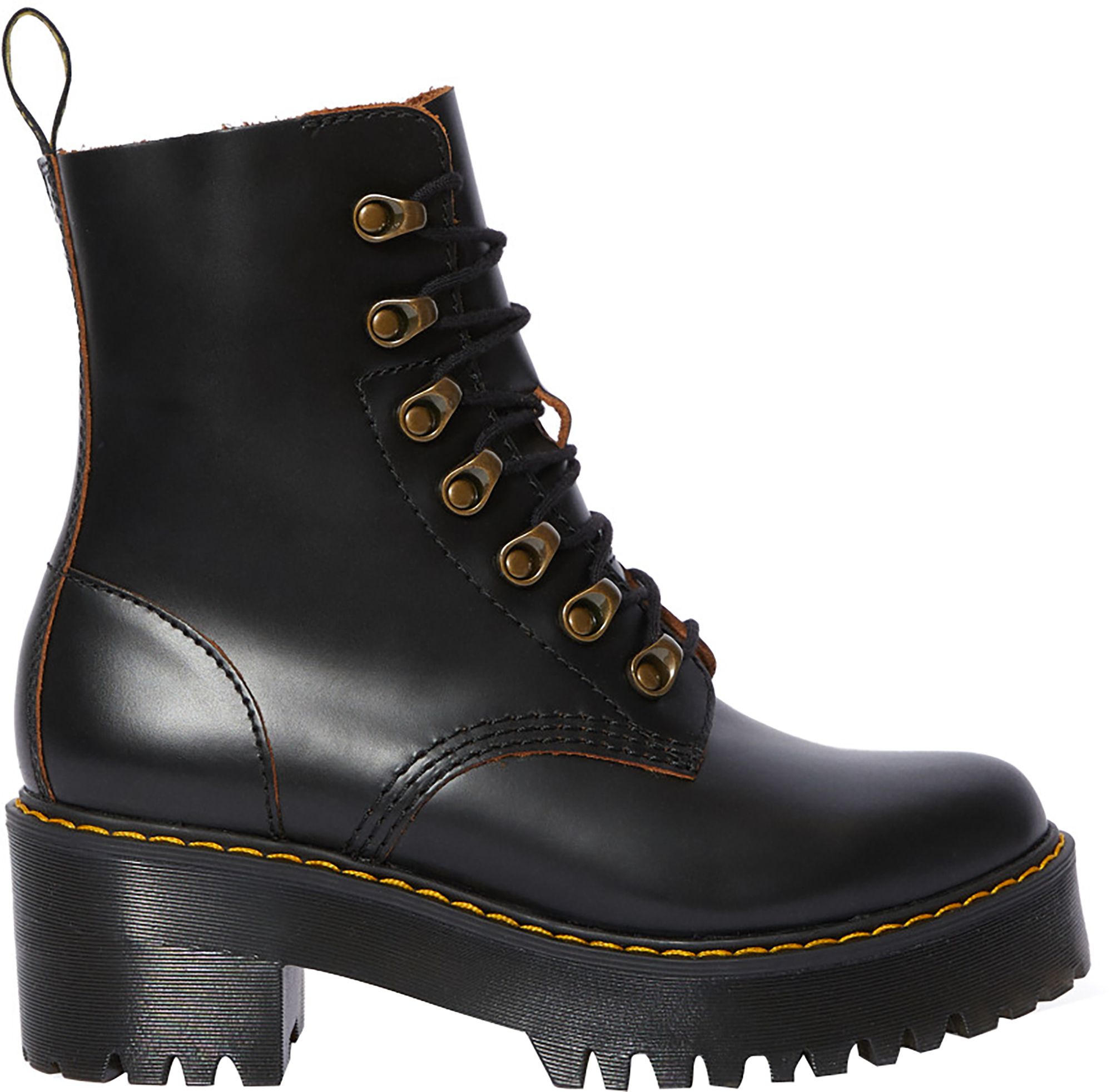 Dr. Martens Women's Leona Vintage Smooth Leather Heeled Boots