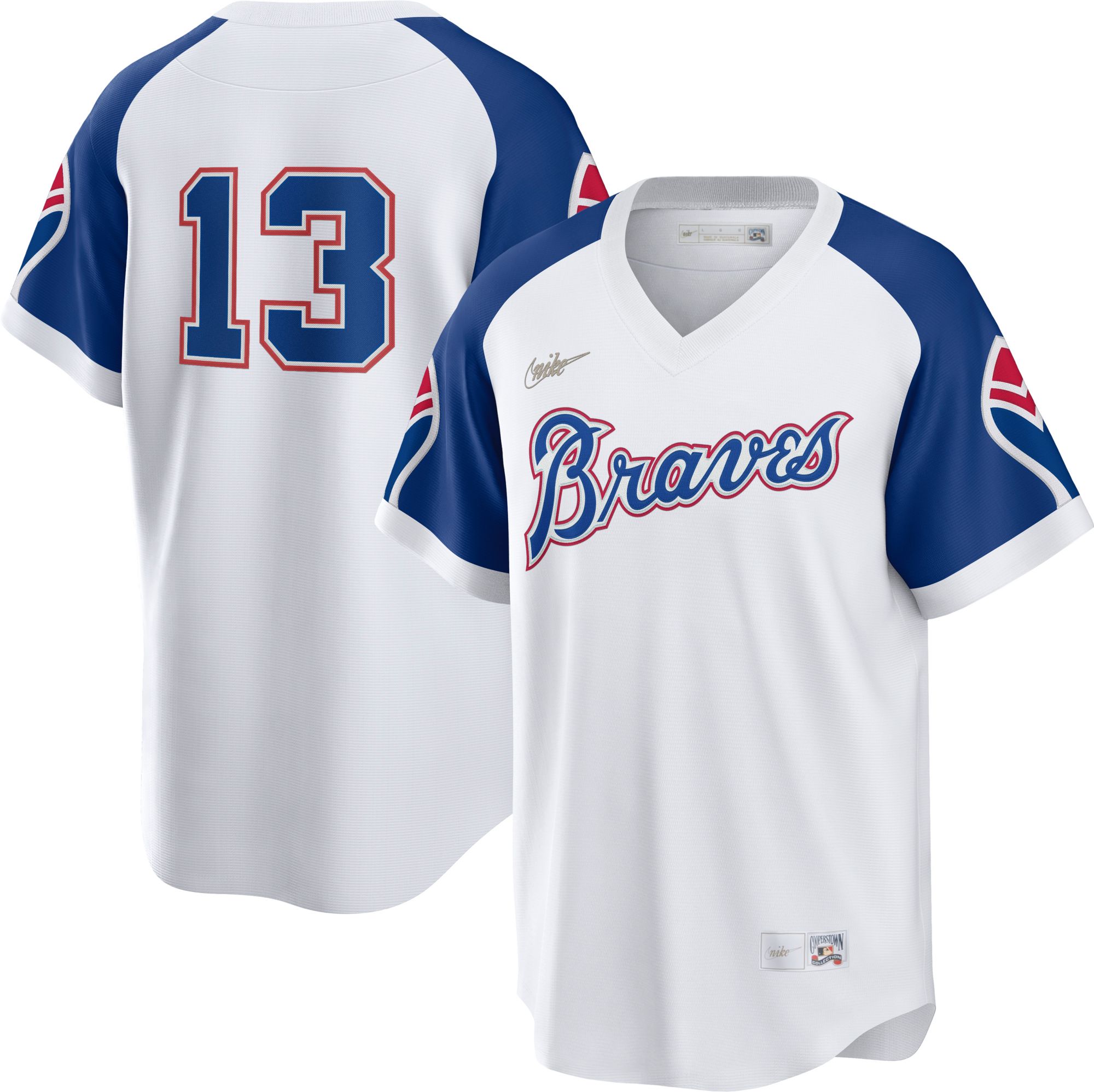 Nike Men's Atlanta Braves Ronald Acuña Jr. #13 White Cooperstown Cool Base Jersey product image