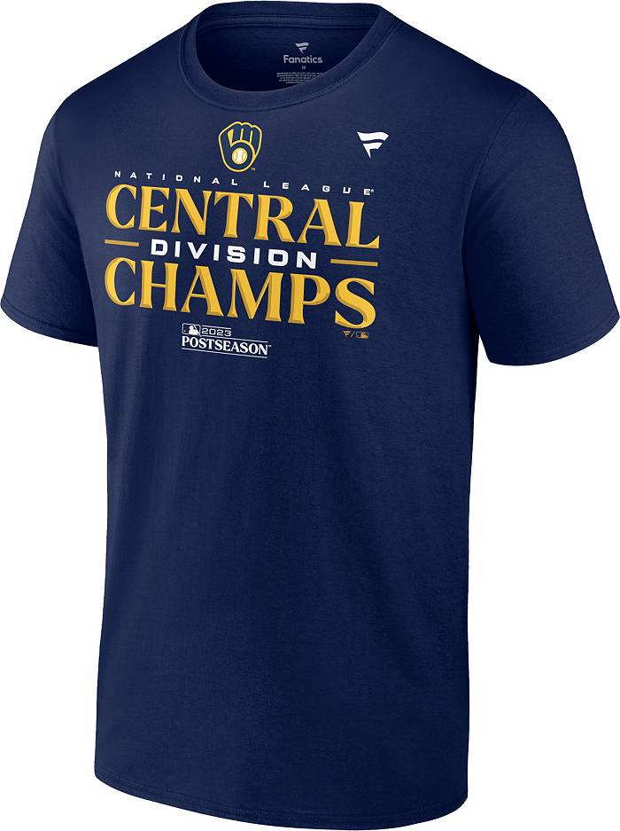 Men's Nike Navy Milwaukee Brewers 2023 NL Central Division Champions T-Shirt Size: Small