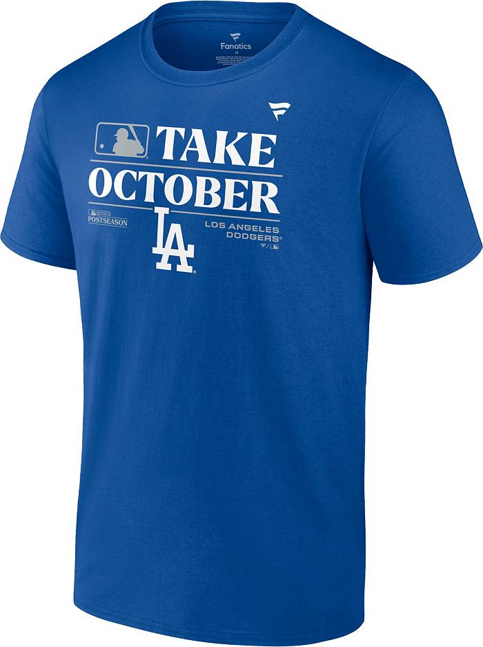 MLB Men's 2023 Postseason Take October Los Angeles Dodgers Locker Room  T-Shirt