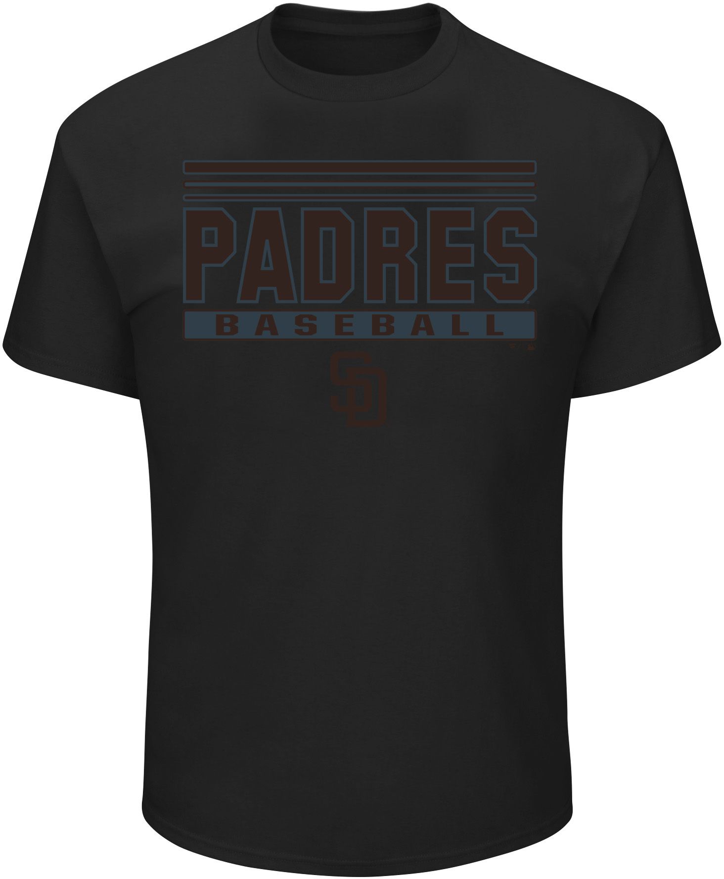 MLB Men's San Diego Padres Black Big and Tall Stack Pop T-Shirt