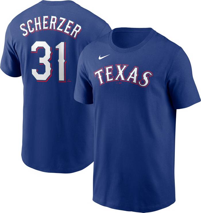 Nike Men's Texas Rangers Max Scherzer #31 Blue T-Shirt