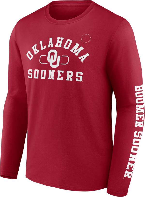 NCAA Men's Oklahoma Sooners Crimson Modern Arch Long Sleeve T-Shirt product image