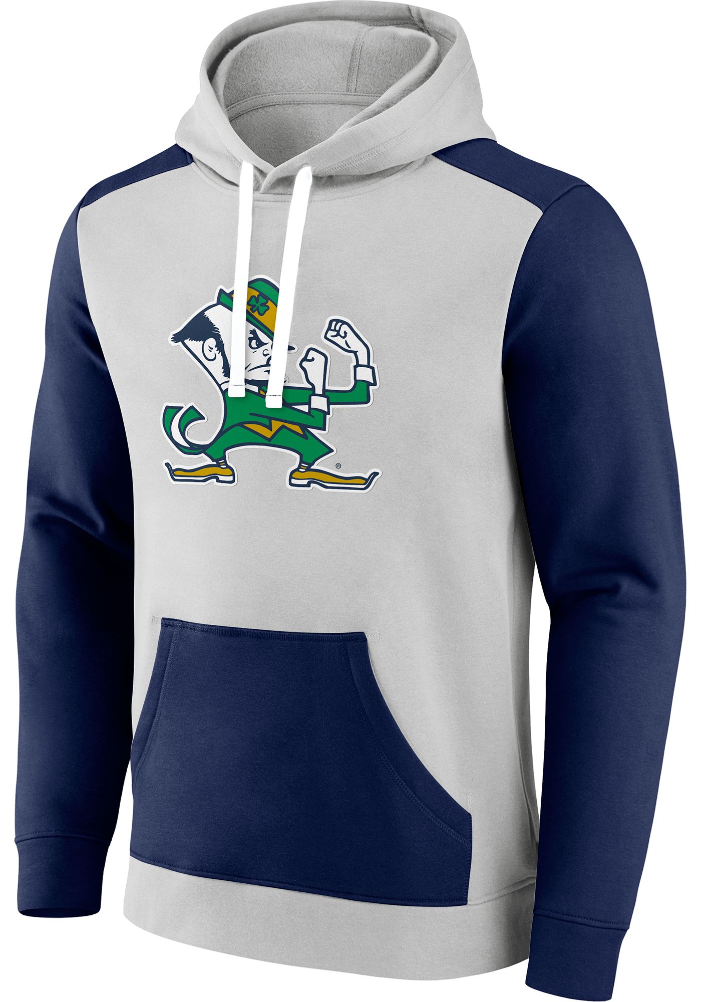 NCAA Men s Notre Dame Fighting Irish Grey Colorblock Pullover Hoodie Dick s Sporting Goods