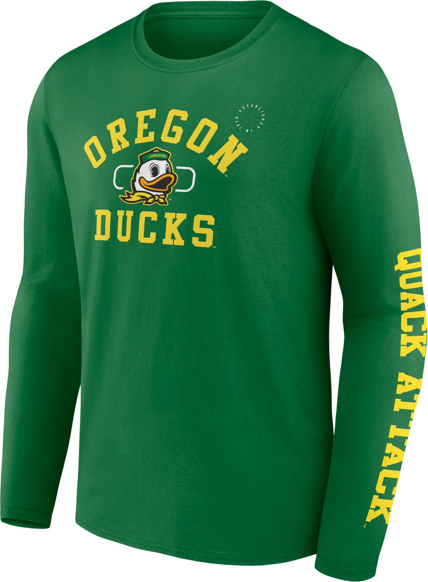 NCAA Men's Oregon Ducks Green Modern Arch Long Sleeve T-Shirt product image