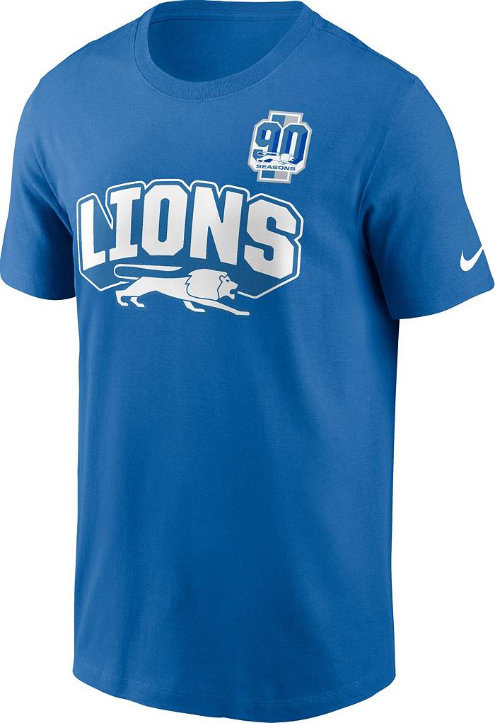 Nike Men's Detroit Lions 90th Anniversary Blue T-Shirt
