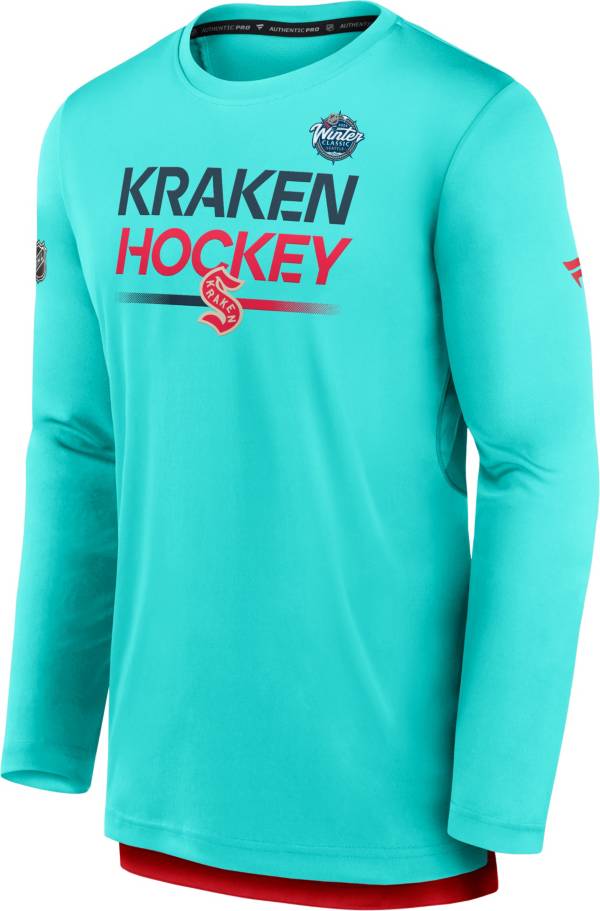 NHL Adult 2023-2024 Winter Classic Authentic Pro Seattle Kraken Light Blue  Long Sleeve Shirt
