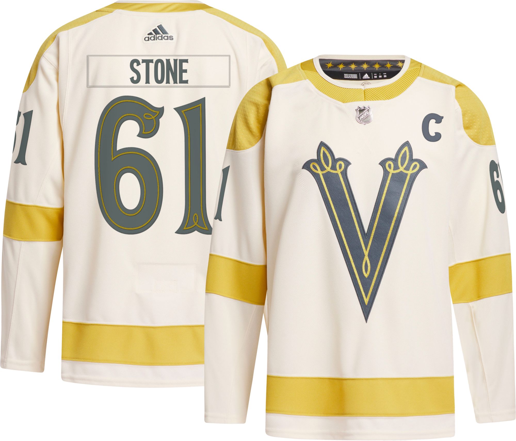 Adidas Vegas Golden Knights No61 Mark Stone White Road Authentic Stitched Youth NHL Jersey