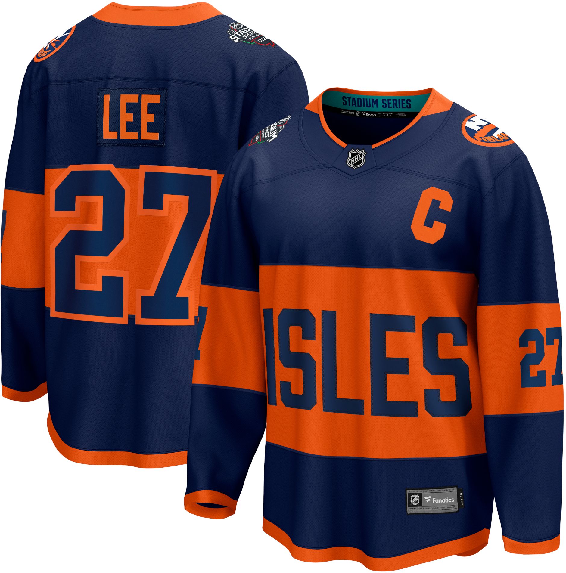 NHL Men's 2023-2024 Stadium Series New York Islanders Anders Lee #27 Navy Replica Jersey