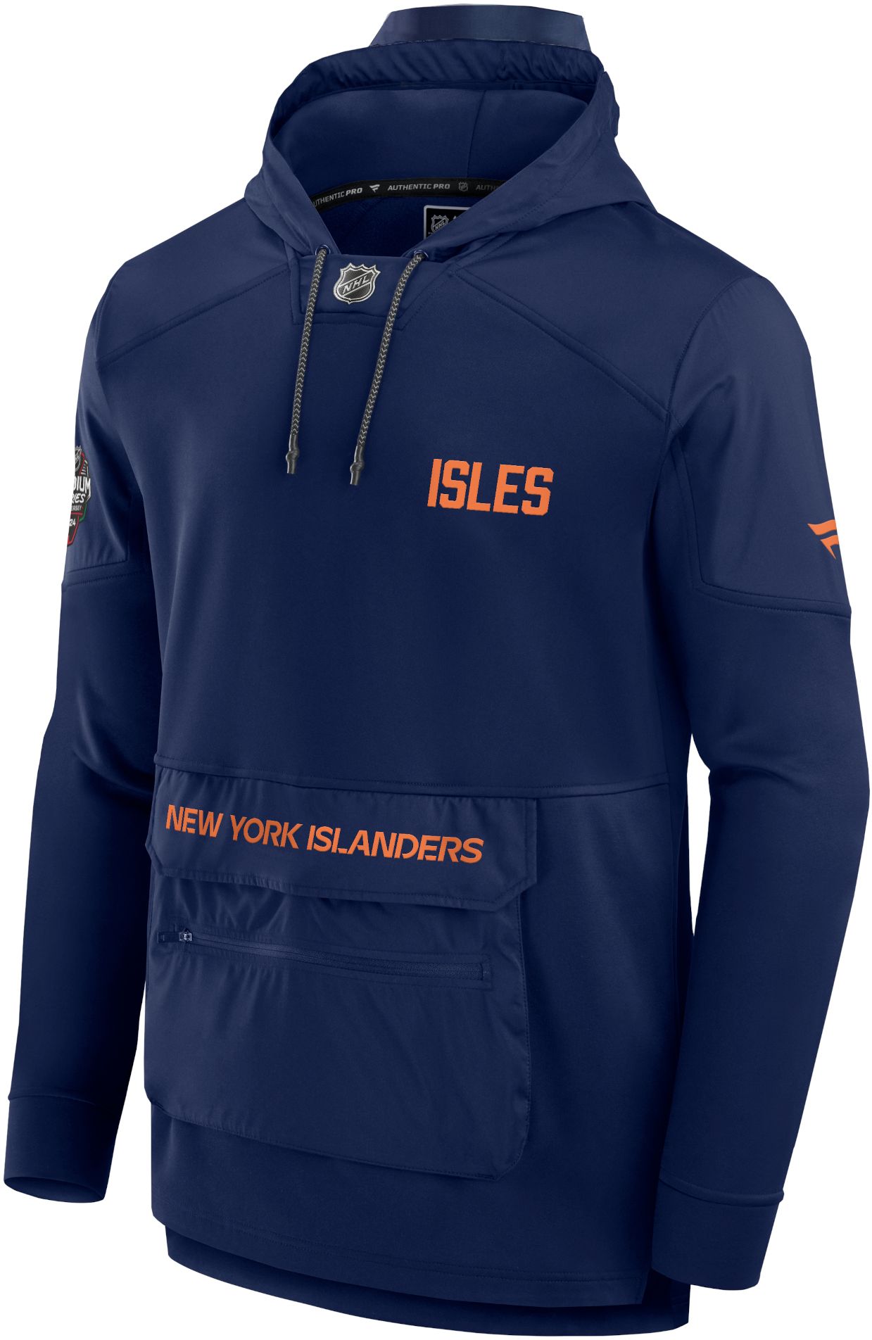 NHL 2023-2024 Stadium Series New York Islanders Authentic Pro Navy Pullover Hoodie