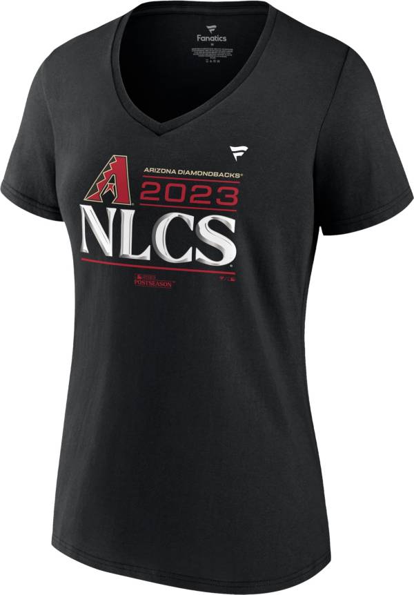 Women's Fanatics Branded Black Arizona Diamondbacks 2023 Division Series Winner Locker Room V-Neck T-Shirt