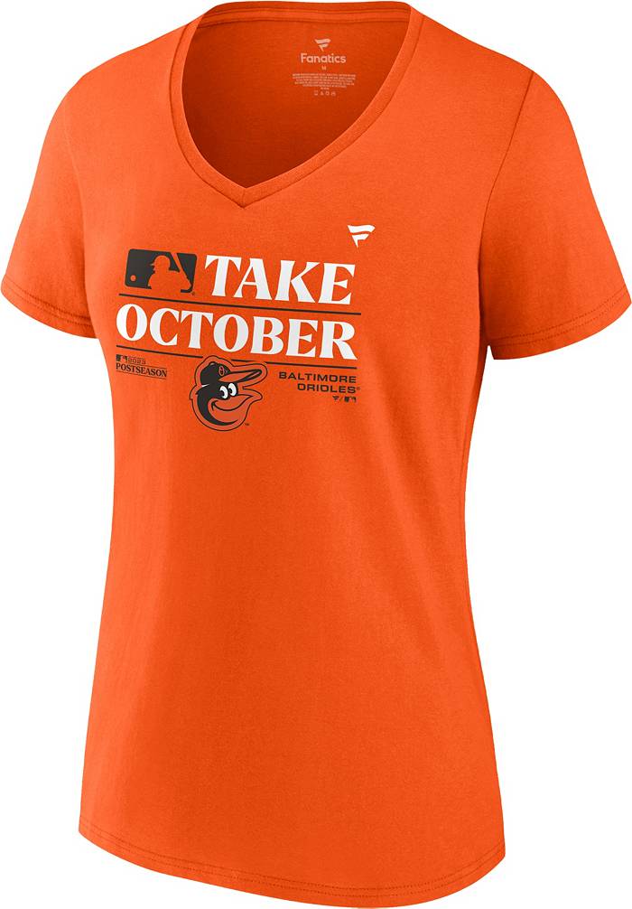 MLB Women's 2023 Postseason Take October Baltimore Orioles Locker Room  T-Shirt