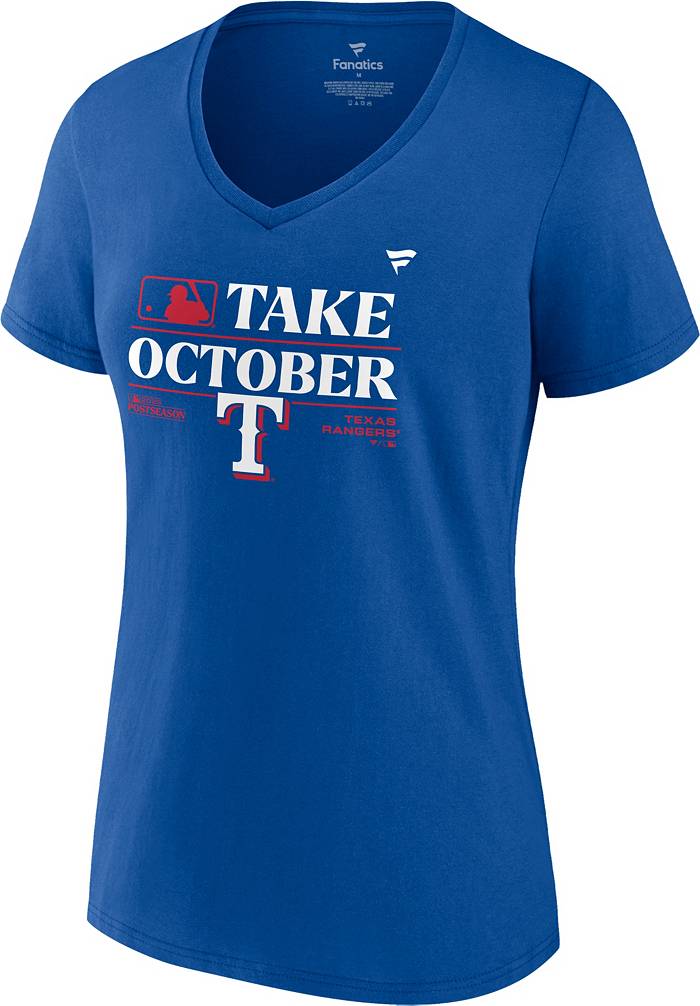 MLB Women's 2023 Postseason Take October Texas Rangers Locker Room T-Shirt