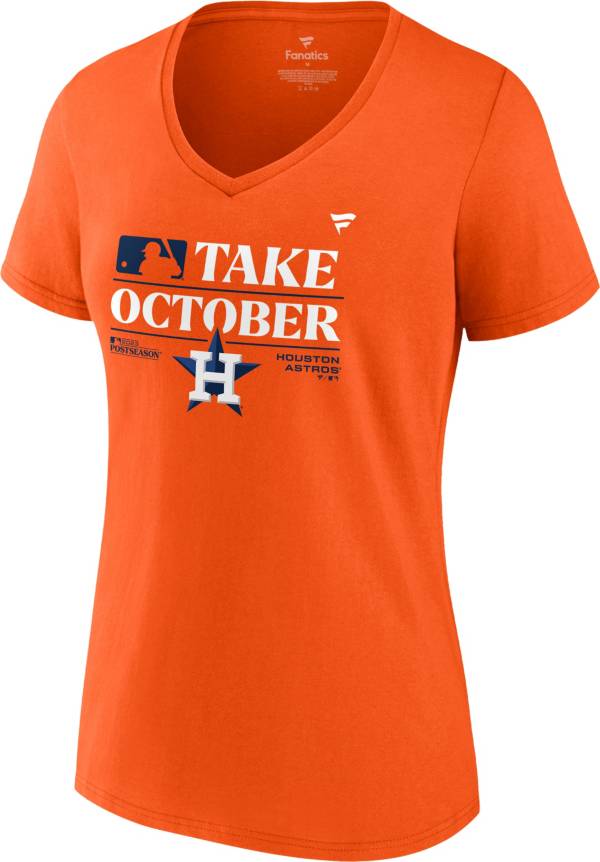 Women's Fanatics Branded Orange Houston Astros Official Logo Long