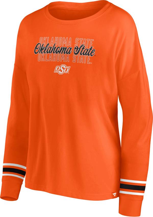 NCAA Women's Oklahoma State Cowboys Orange Triple Stripe Long Sleeve T-Shirt product image