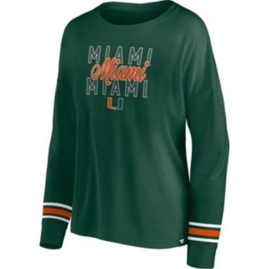 sorry, NCAA Women's Miami Hurricanes Green Triple Stripe Long Sleeve T-Shirt is currently out of stock