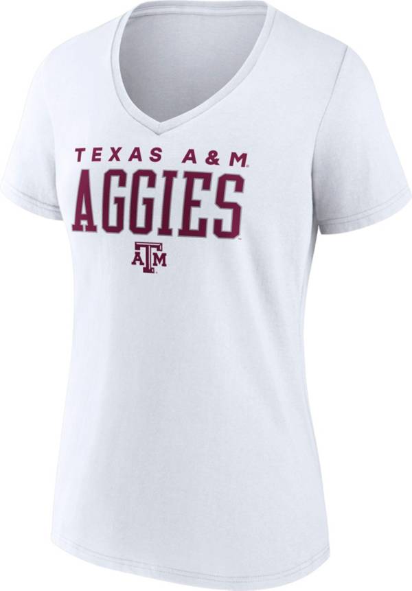 NCAA Women's Texas A&M Aggies White Promo Logo T-Shirt | Dick's ...