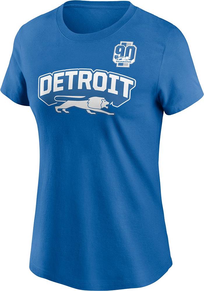 Nike Women's Detroit Lions 90th Anniversary Blue T-Shirt