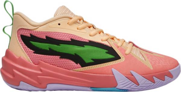 Puma basketball shoes white hotsell and pink