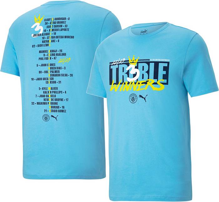 Puma Manchester City 22/23 Treble Men's T-Shirt, Team Light Blue, L
