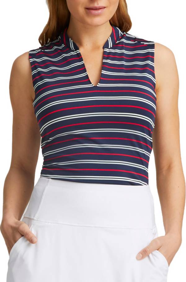 PUMA Women's Volition Striped Sleeveless Golf Polo product image