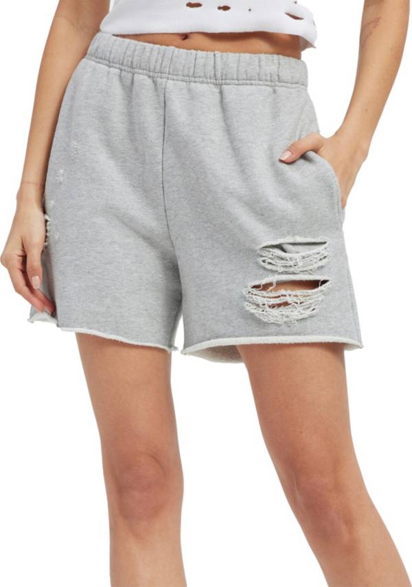 Good American Women's Distressed Fleece Shorts