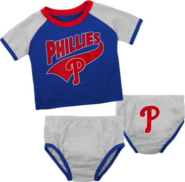MLB Team Apparel Infant Philadelphia Phillies Blue Slugger Creeper