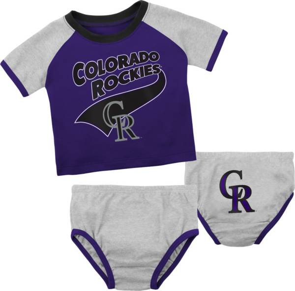 MLB Team Apparel Infant Colorado Rockies Purple Slugger Creeper