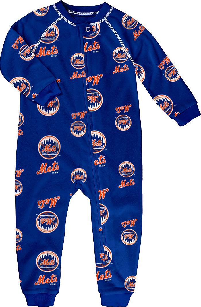 MLB Team Apparel Toddler New York Mets Blue Raglan Zipper Coverall