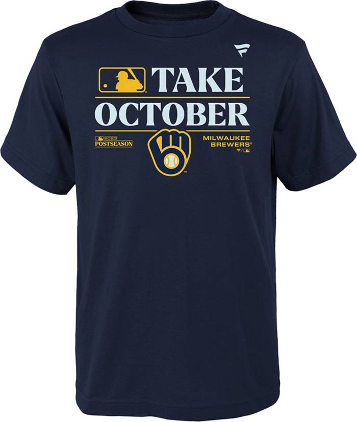 MLB Team Apparel Youth 2023 Postseason Take October Milwaukee Brewers  Locker Room T-Shirt
