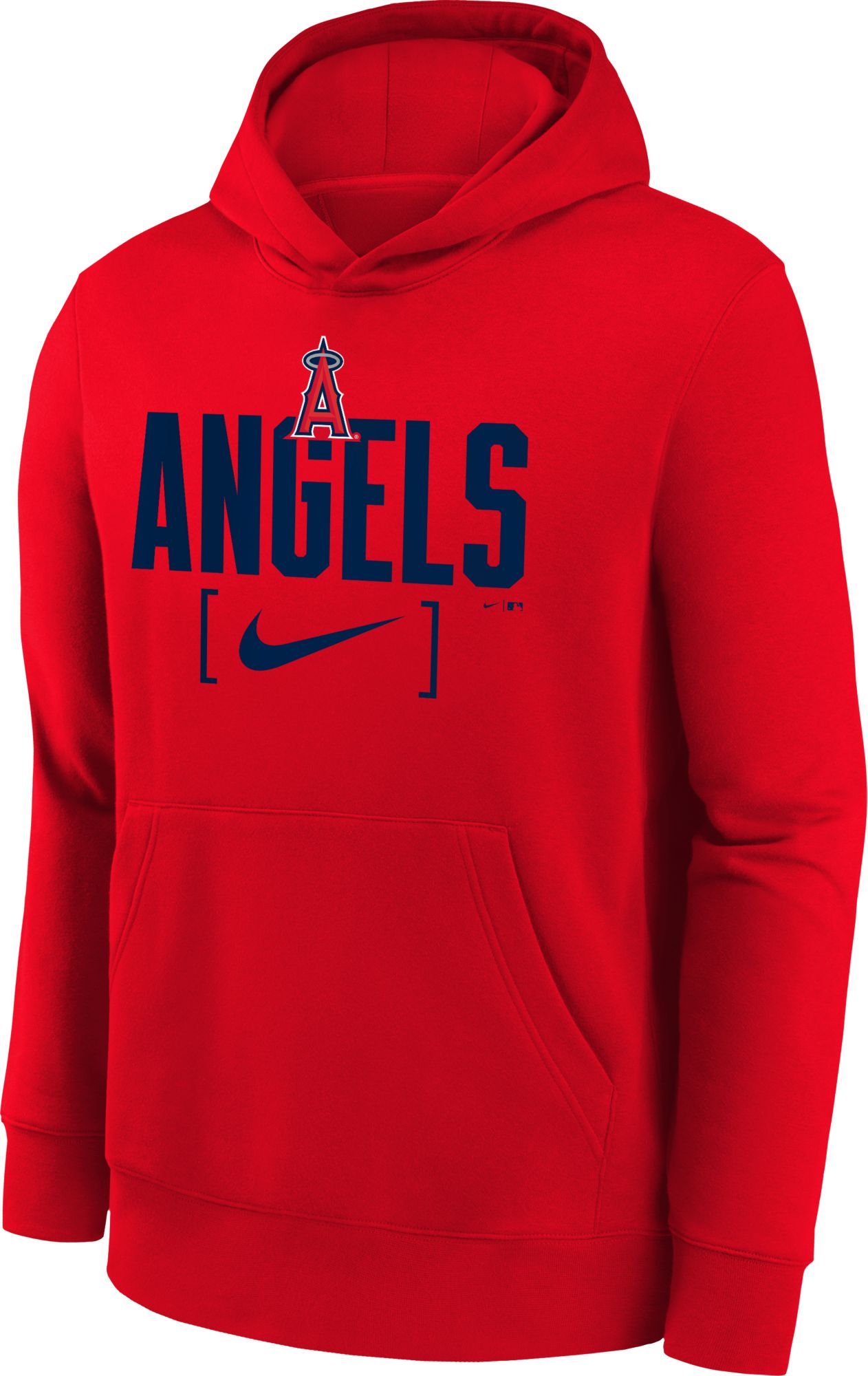 MLB Team Apparel Youth Los Angeles Angels Red Club Slack Pullover Hoodie