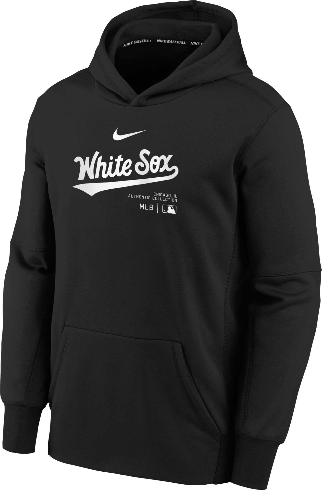 MLB Team Apparel Youth Chicago White Sox Black Practice Graphic Pullover Hoodie