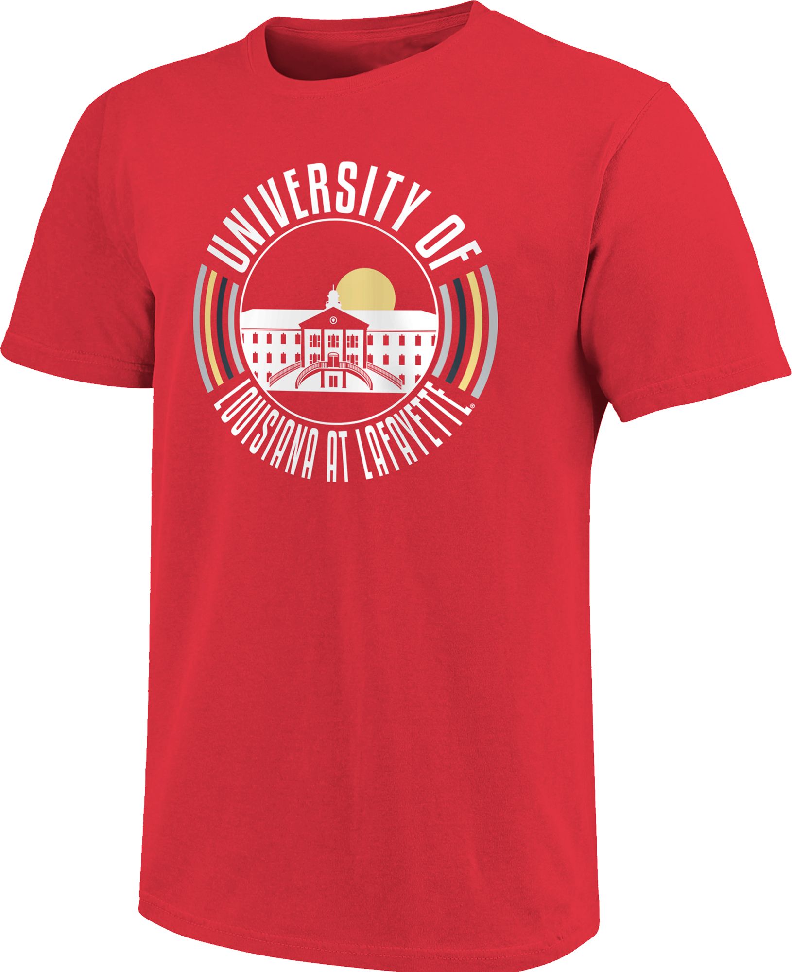 Image One Adult Louisiana-Lafayette Ragin' Cajuns Red Color Circles T-Shirt product image