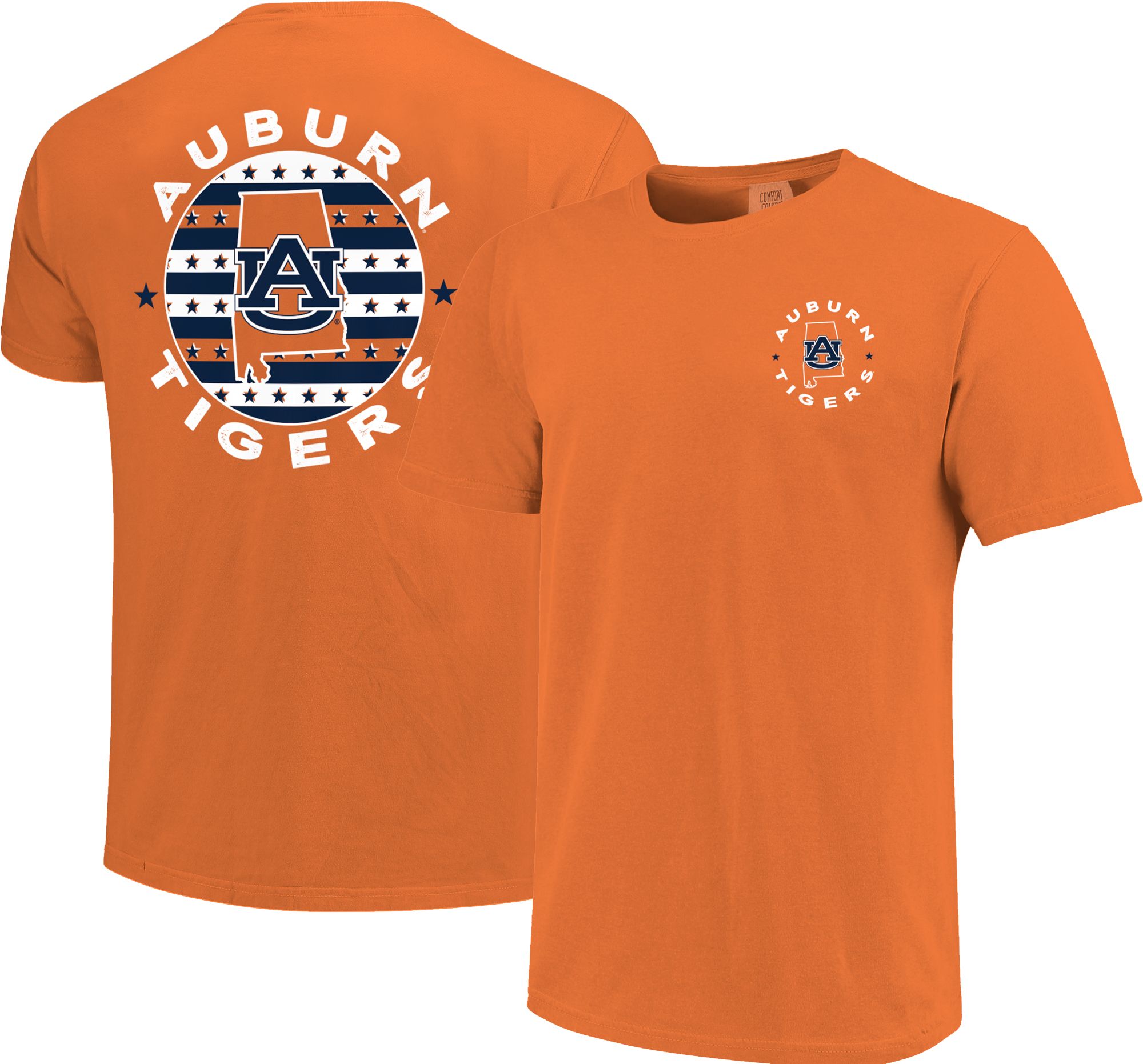 Image One Men's Auburn Tigers Orange State Circle Graphic T-Shirt
