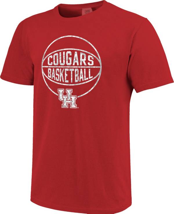 Image One Men's Houston Cougars Red Grunge Basketball T-Shirt product image
