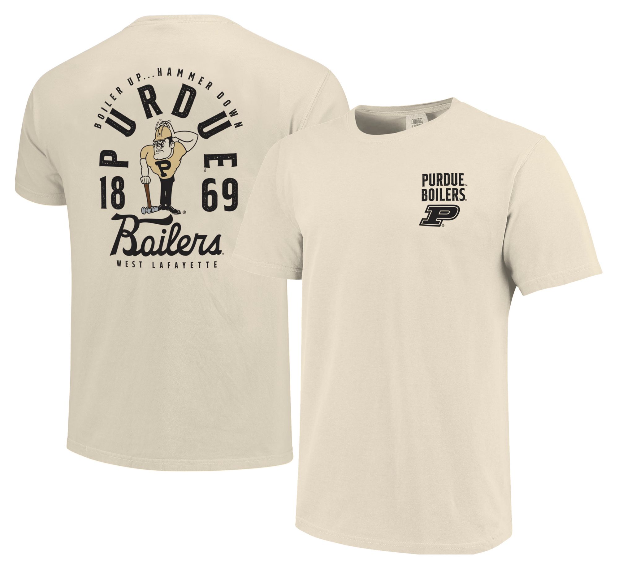 Image One Men's Purdue Boilermakers Ivory Mascot Local T-Shirt product image
