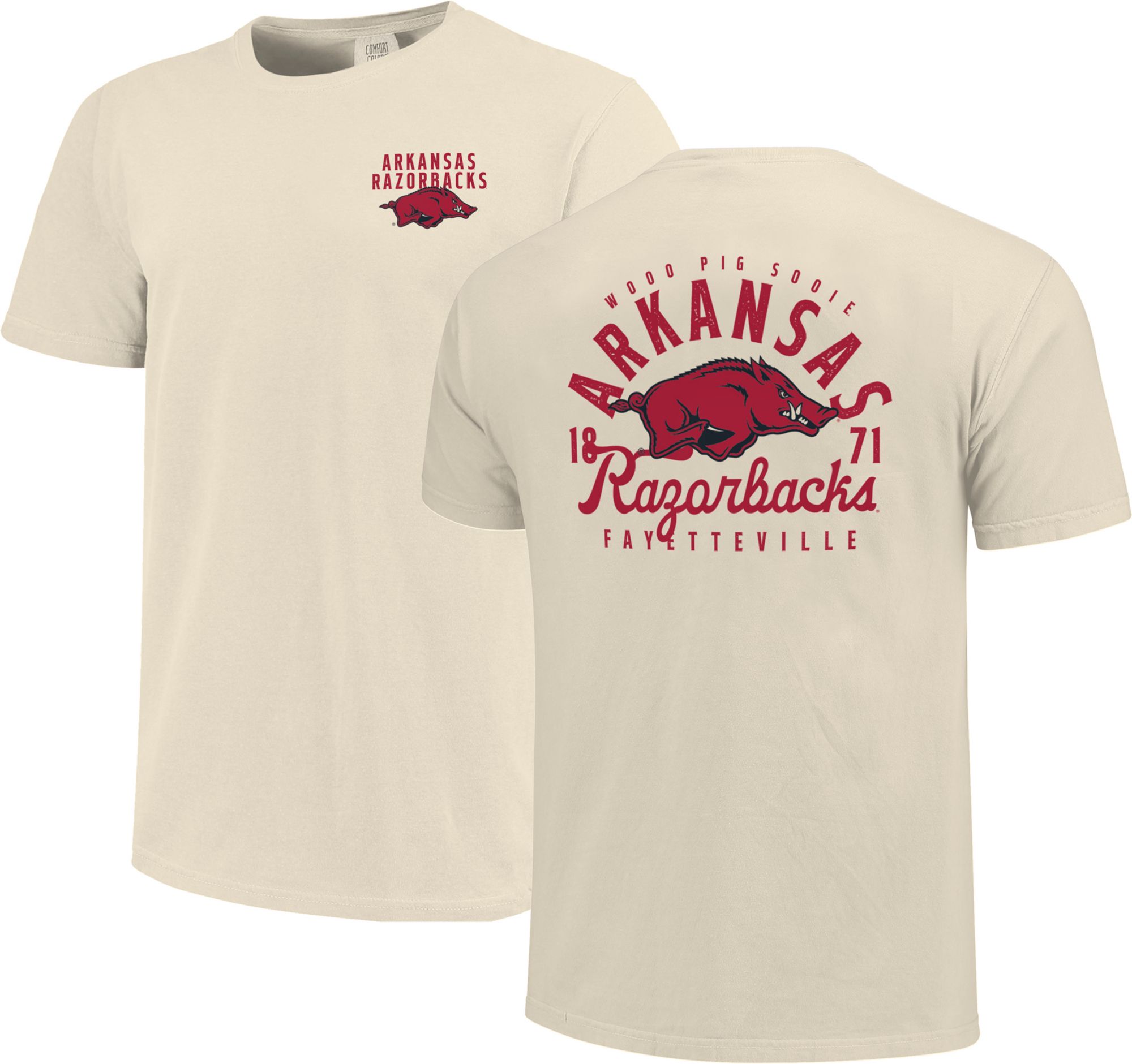 Image One Men's Arkansas Razorbacks Ivory Mascot Local T-Shirt product image