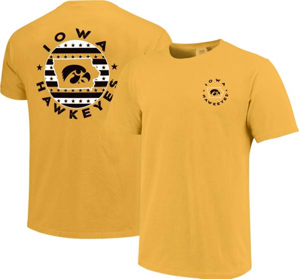 Image One Men's Iowa Hawkeyes Gold State Circle Graphic T-Shirt product image