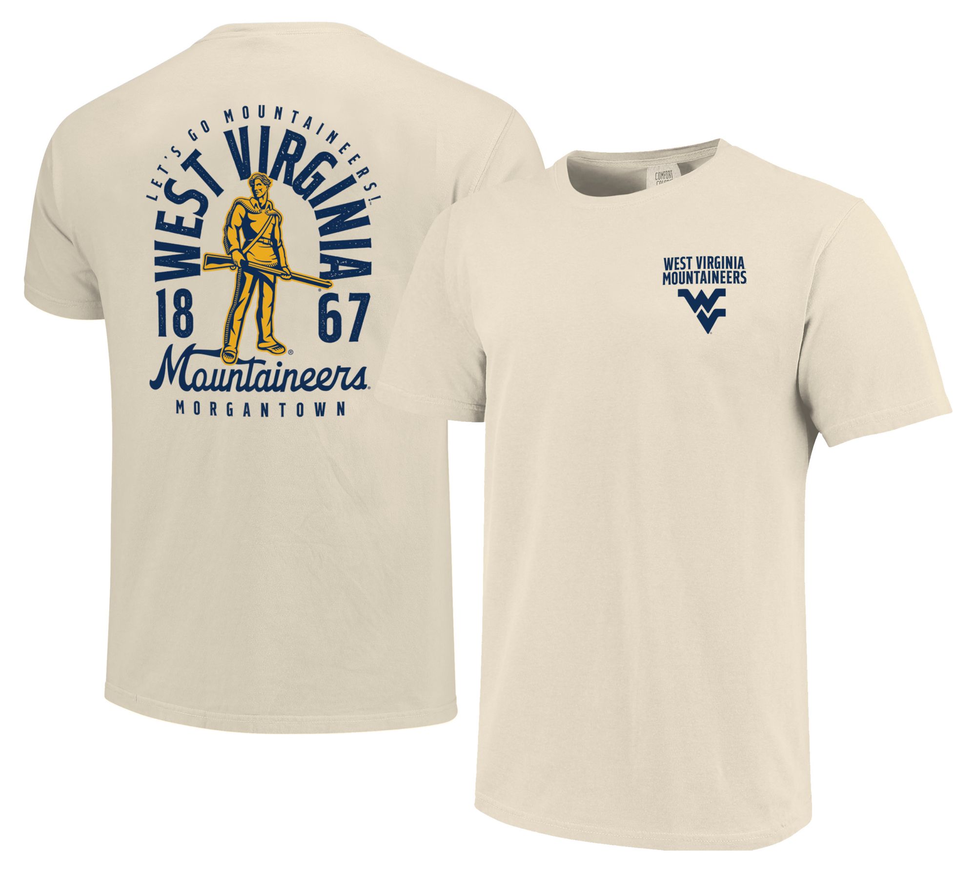 Image One Men's West Virginia Mountaineers Ivory Mascot Local T-Shirt product image