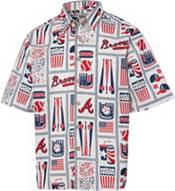 Reyn Spooner Atlanta Braves Navy scenic Button-Up Shirt Size Small