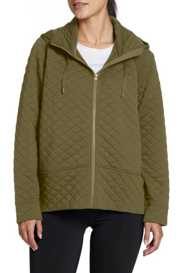 Womens quilted jacket with hot sale hood