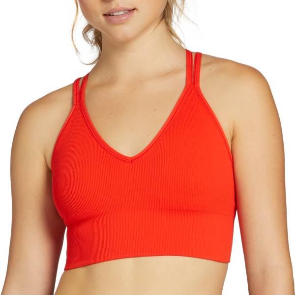Dsg Red Ribbed Lightly Padded Strappy Back Sports Bra Size M - $25 New With  Tags - From Kelsey