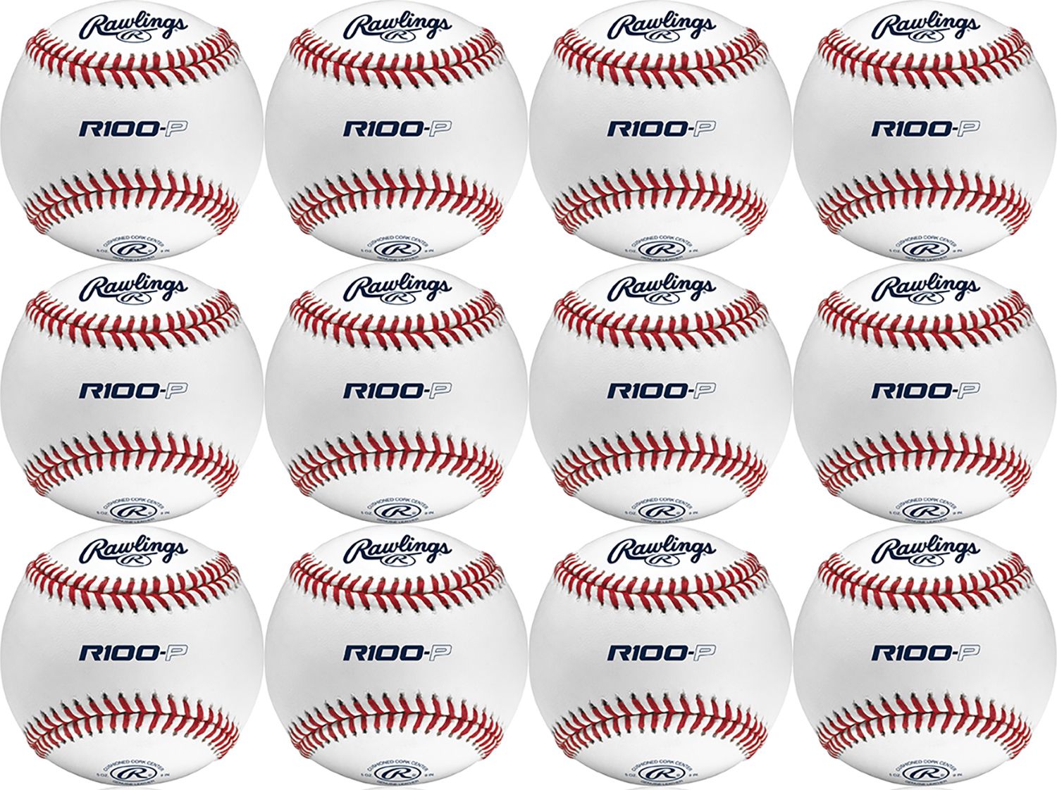 Rawlings R100 High School Practice Baseballs – 12 Pack product image
