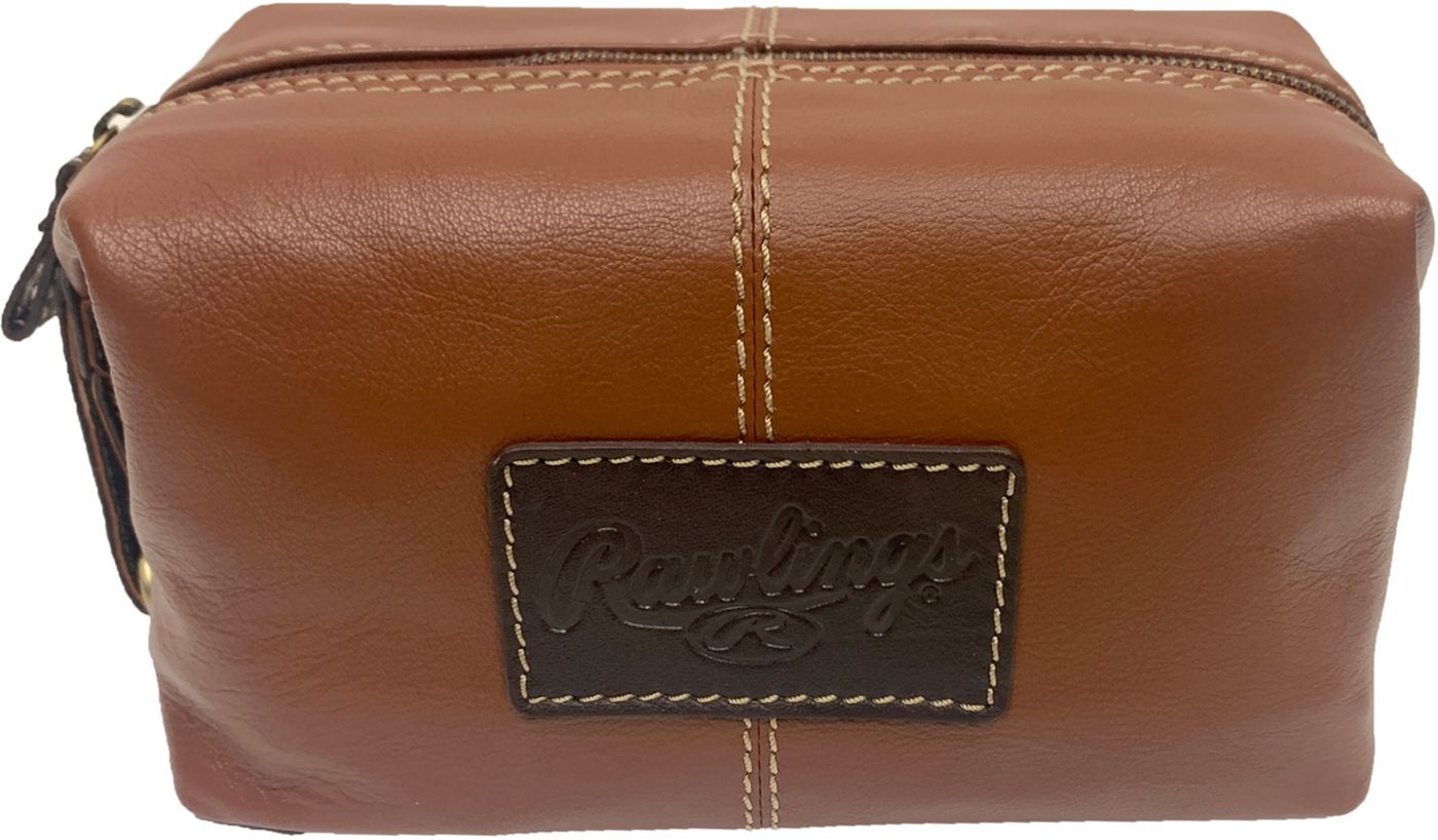 Rawlings VINTAGE tan leather double deals zippered travel kit