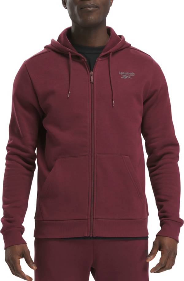 Reebok Identity Fleece Full-Zip Hoodie in DARK GREY HEATHER