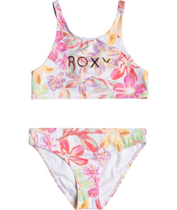 Roxy Girls' Tropical Time Crop Top Swim Set product image