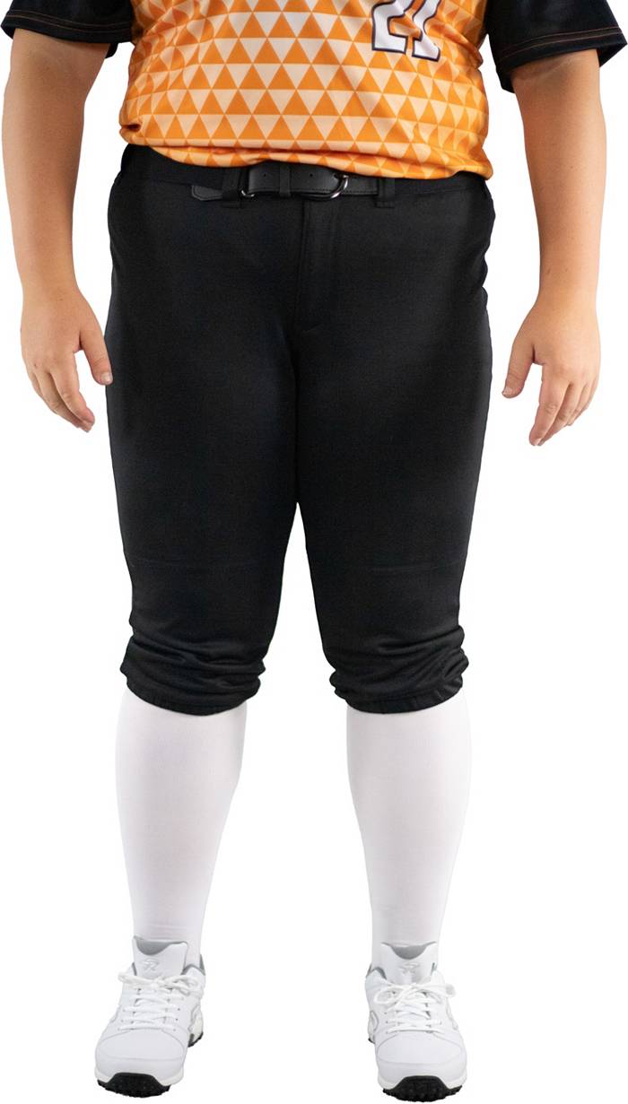 RIP-IT Women's Revolution Curvy Fit Softball Pants, XL, Black