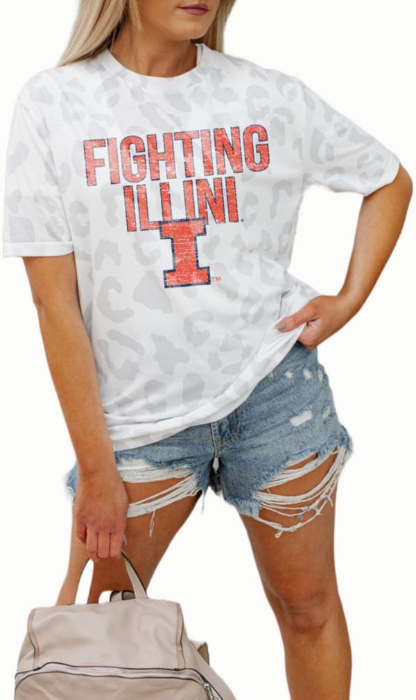 Gameday Couture Illinois Fighting Illini White Leopard T-Shirt